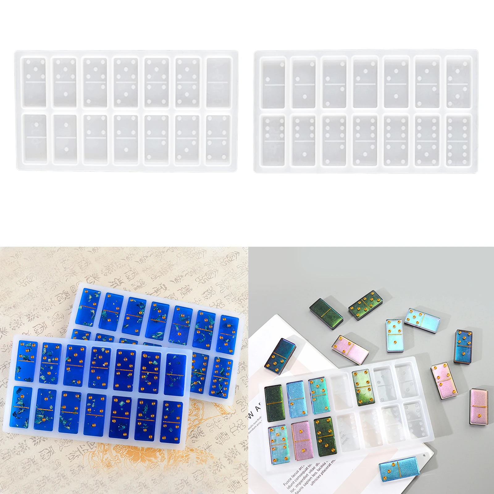 Silicone Mold DIY Dominoes Games Toy Craft for Resin Casting Mould Soap Making