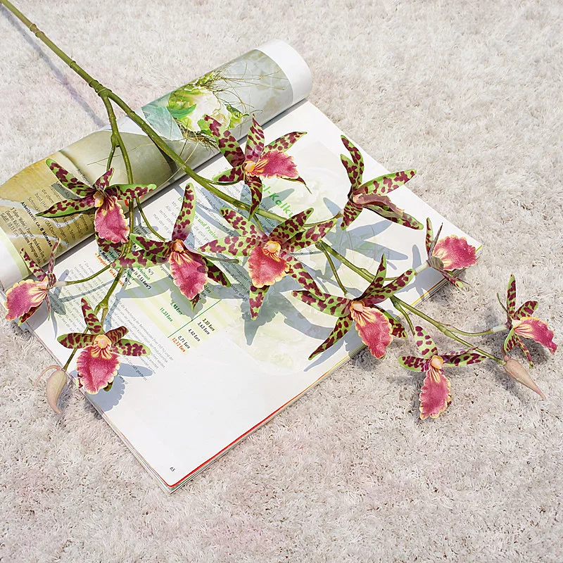 1Pcs Fake Orchids Long Branch Artificial Flowers Butterfly Orchid For Christmas Home Wedding Decorations Simulation Plant JH143 (8)