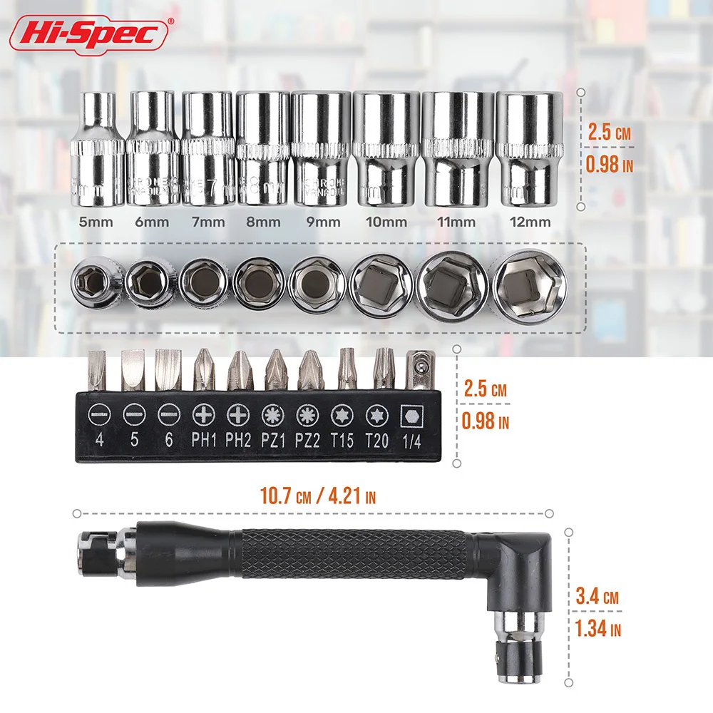 Hi-Spec 19 шт. Набор отверток в форме L с двумя наконечниками 1/" торцевой ключ с торцевыми головками Набор отверток Набор для ремонта ручных инструментов