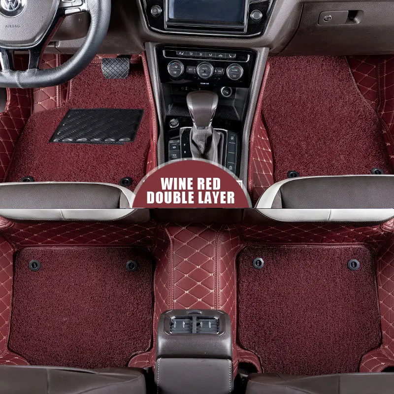 Изготовленные на заказ кожаные автомобильные коврики для TOYOTA RAV4 Ⅲ CA30 RAV4 Ⅳ CA40 2002- автомобильные аксессуары - Название цвета: double wine red