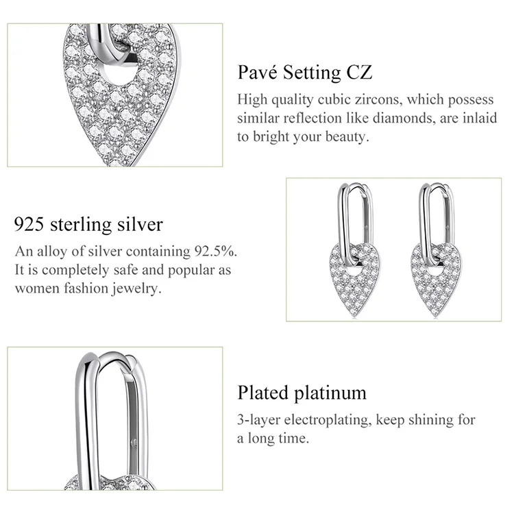 Heart Rectangle Hoop Earrings | S925 Sterling Silver | Go Glam Girl 14 Heart Rectangle Hoop Earrings | S925 Sterling Silver | Go Glam Girl - Show your style with the delicate Heart Rectangle Hoop Earrings. Hand-finished in sterling silver, every hoop earring has a heart dangling on it and encrusted with small sparkling zircons. These dreamy earrings, full of a romantic atmosphere will bring mood and beauty to your day. Perfect gift for mom, sister, grandmother, friend or yourself. | 🚚 Free Standard Shipping 7-30 days | 🥇 Top Quality Product | 💎 100% S925 Sterling Silver | 🛡️ 100% Safe & Secure checkout