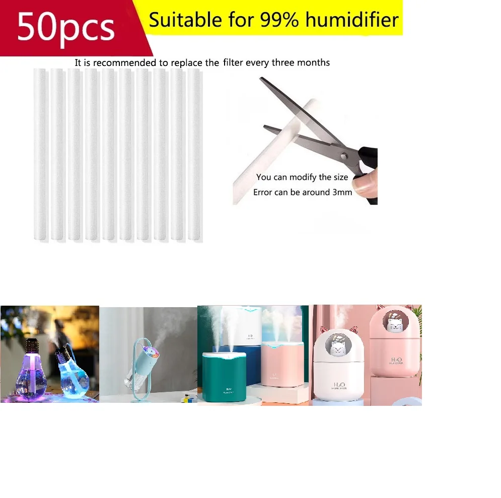 10/20/30/50pcs Air Humidifier Aroma Diffuser Filters Mist Maker Parts Replacement Cotton Swabs Air Humidifiers Spare Filter