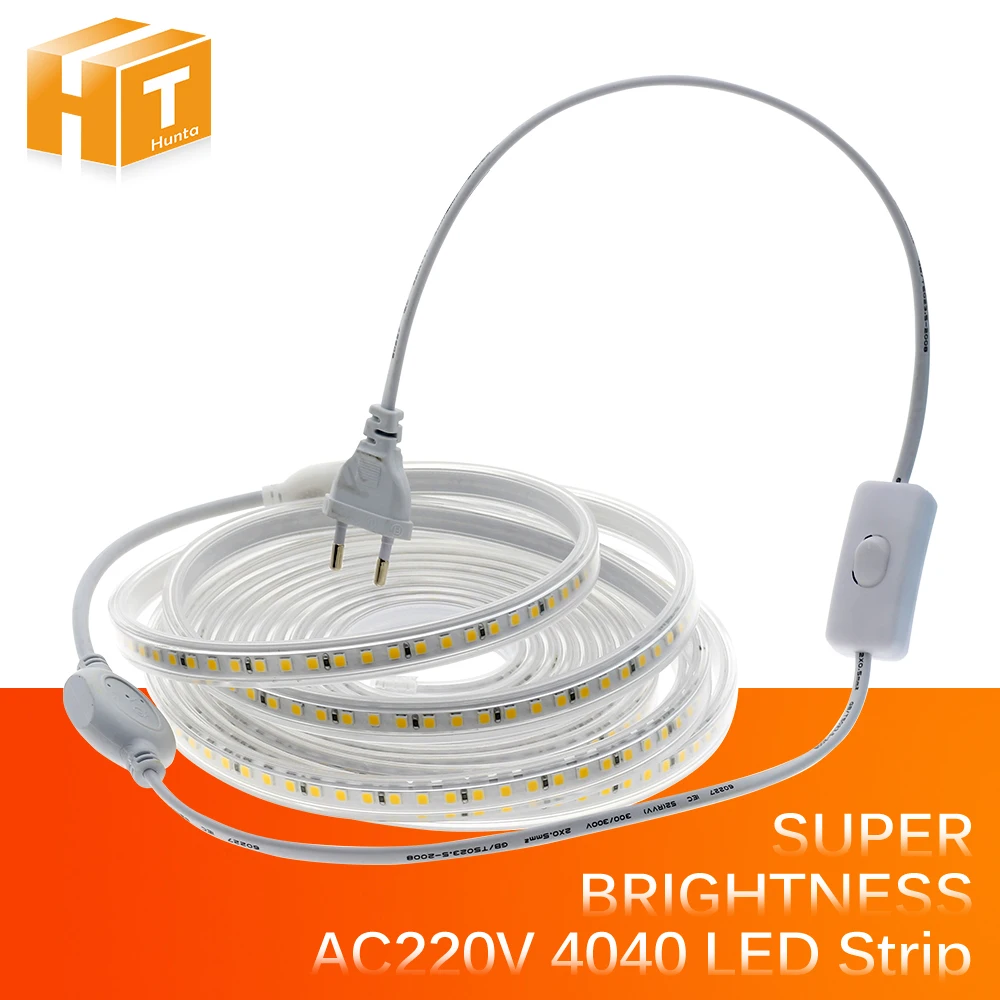 

New Arrival 220V LED Strip 4040 High Safety High Brightness 120LEDs/m 13W/m Waterproof Flexible LED Light The Best LED Strip.