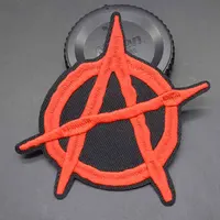 Red \'A\' Punk Anarchy Embroidered Patch | Iron-On Clothing Sticker for Caps & Bags
