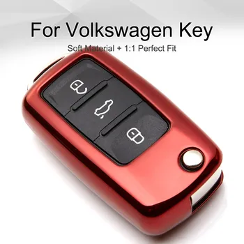 

TPU Car Key Case Cover for Volkswagen VW Passat B6 B8 Golf 4 5 6 7 CC Polo Bora Touran Tiguan Jetta Beetle Keyring Accessories