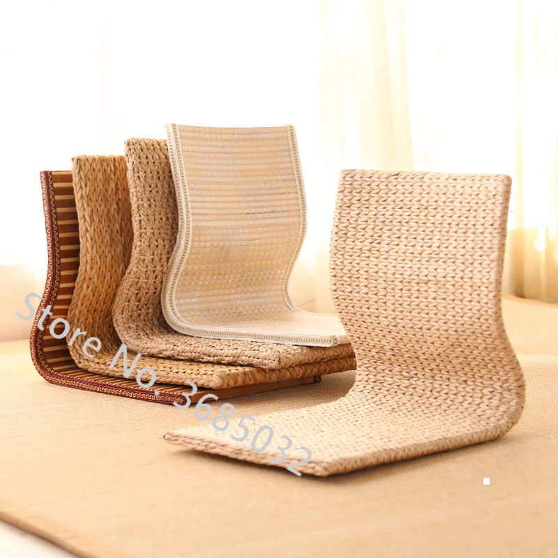 Natural grass Woven Floor chair Chinese Floor Legless Chairs For Living Room Asian Traditional Tatami Japanese Chair Design