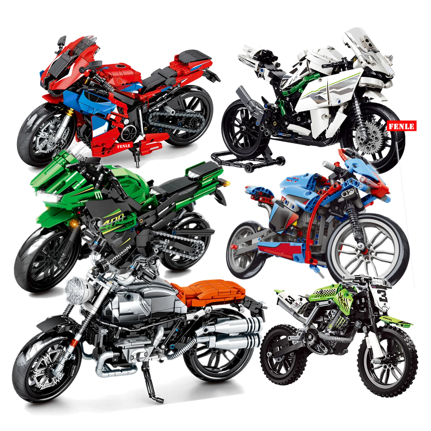 Motorcycle Moto Racing CAR Motorbike City Vehicle Sets Off Road Model Building Blocks MOC Kits Kids Toys Action Figure Wars | Игрушки и