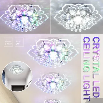 

NEW 9W Modern Crystal LED Ceiling Light Wall Sconce for Home Decoration Balcony Lamp Porch Light Corridors Light Fixture