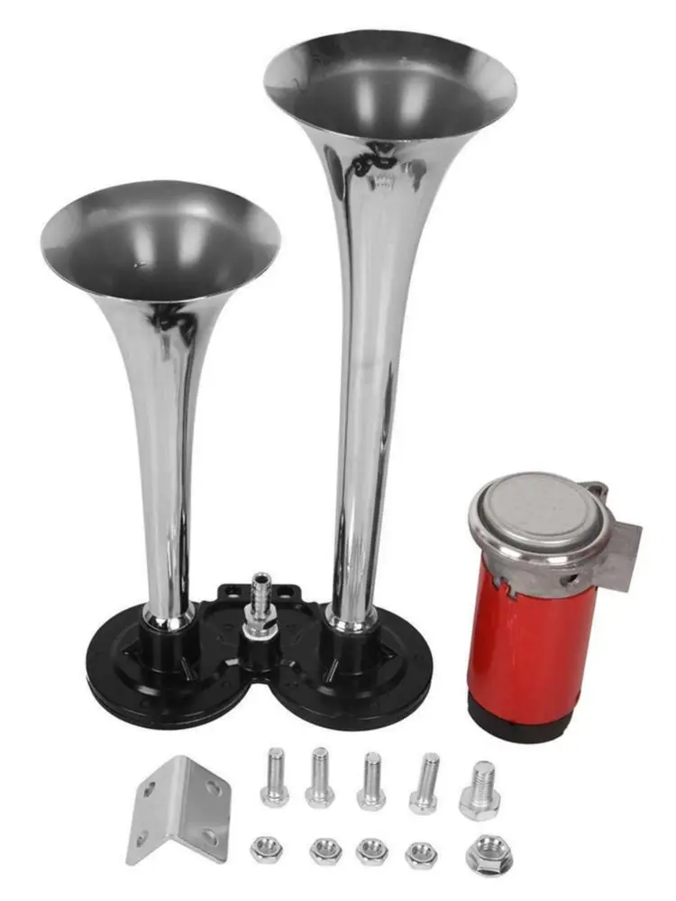 1000DB Dual Electric Horn 12V 24V Super Loud Dual Tone Car Air Horn Set Trumpet Compressor for Motorcycle Car Boat Truck Vehicle