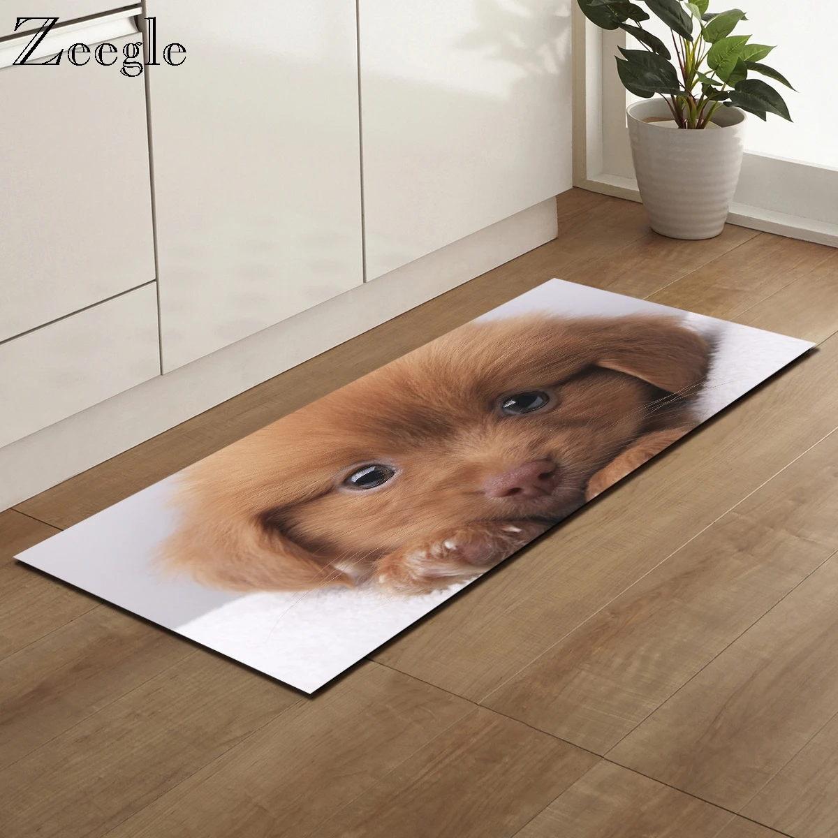 Zeegle ковер собака с рисунком, Нескользящие напольный кухонный коврик абсорбент Гостиная ковер длинный прямоугольник Ванная комната коврик для прихожей