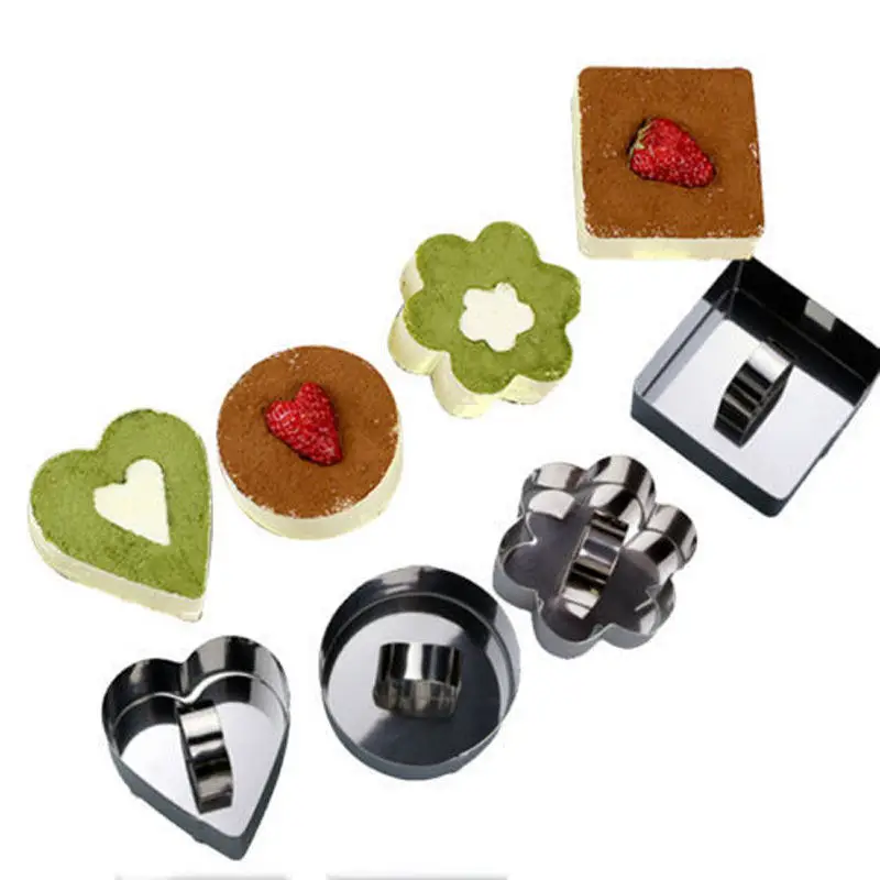 

DIY Bakeware Tools Stainless Steel Cupcake Mold Salad Dessert Die Mousse Ring Cake Cheese Kitchen Bakeware Tool