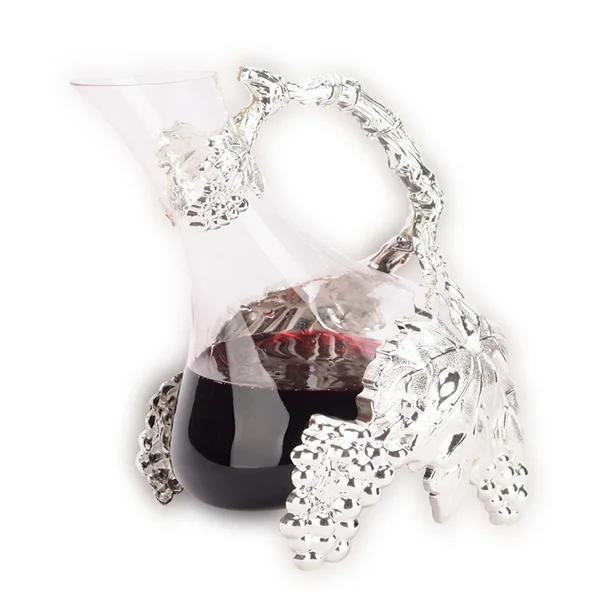 Grape Silver Элегантный дизайн посеребренный металлический стеклянный графин креативные питьевые сосуды в форме утки винные графины барные инструменты - Цвет: Grape Silver