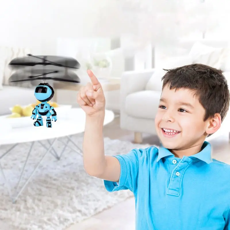 

Sensing Kids Vehicle Child Suspension Induction Fly Robot Toy LED Mini Rechargeable Hand Aircraft Flashing Luminous Flying