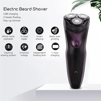 

Electric Shaver for Men 3D Floating Blades Rotary Cordless Pop-up Beard Trimmer Razor Waterproof Rechargeable Shaving Machine 45