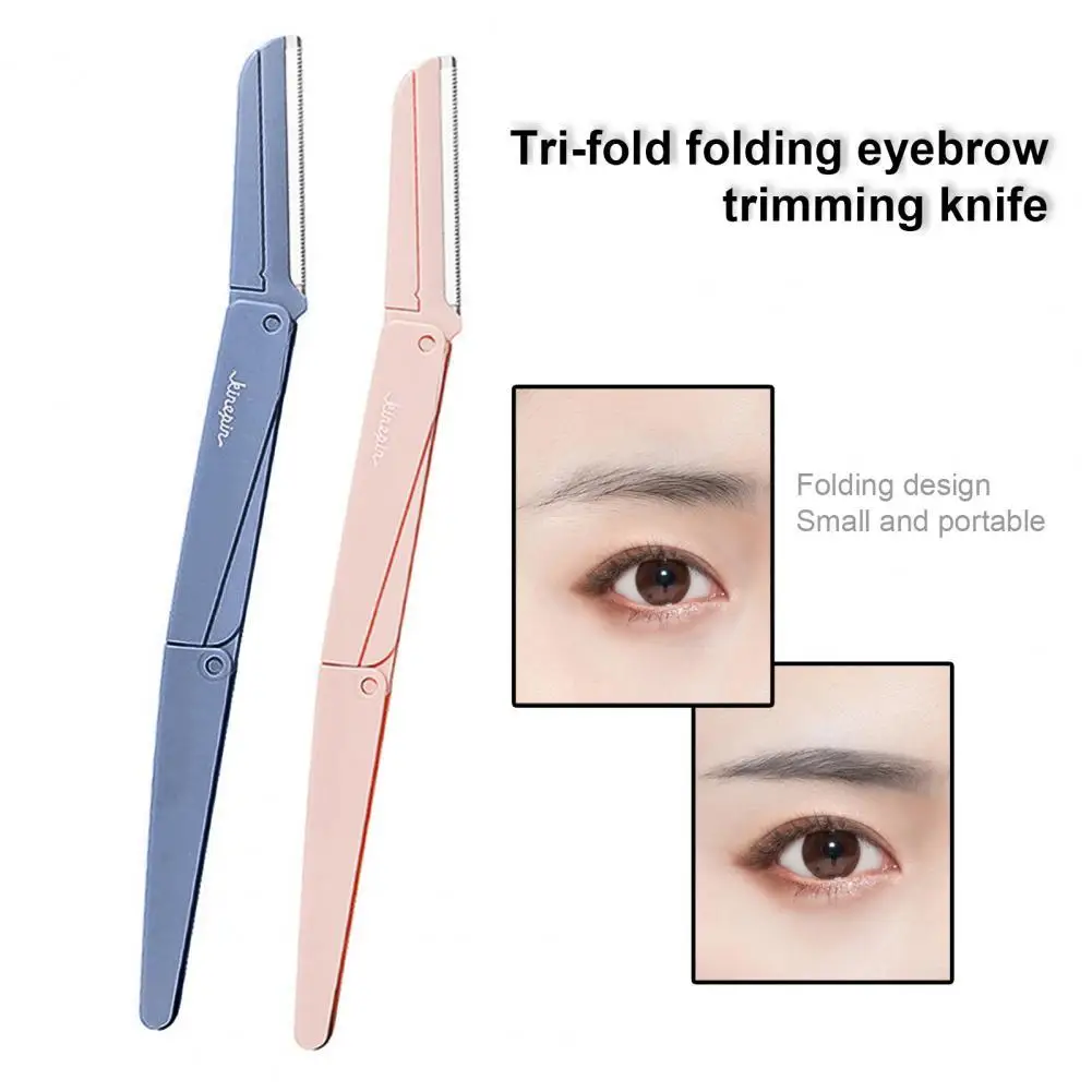 Eyebrow Trimmer Facial Brow Shaver Sharp Compact ABS Tri fold Eyebrow Trimming Cutter for