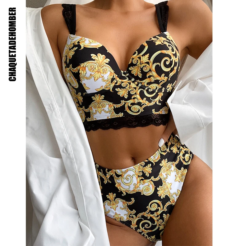 Women's Swimsuit 2021 Sexy Front Closure Swimwear Summer Two-Pieces Biquini Female Pure Color Bathing Suit Bikini Set Beachwear shein bikini sets