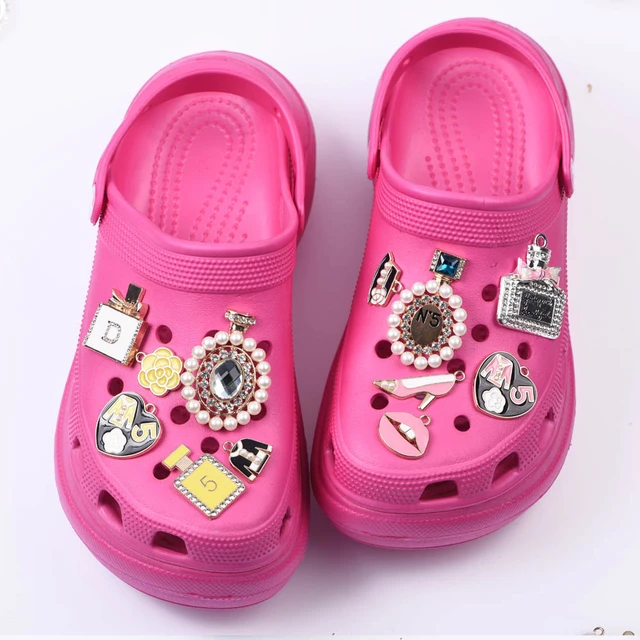 1 Pcs Metal Croc Shoes Charms Pink Women Bags Decoration Black Formal Hat  Lady Bracelet Accessories Perfume Bottle Girl Gidt