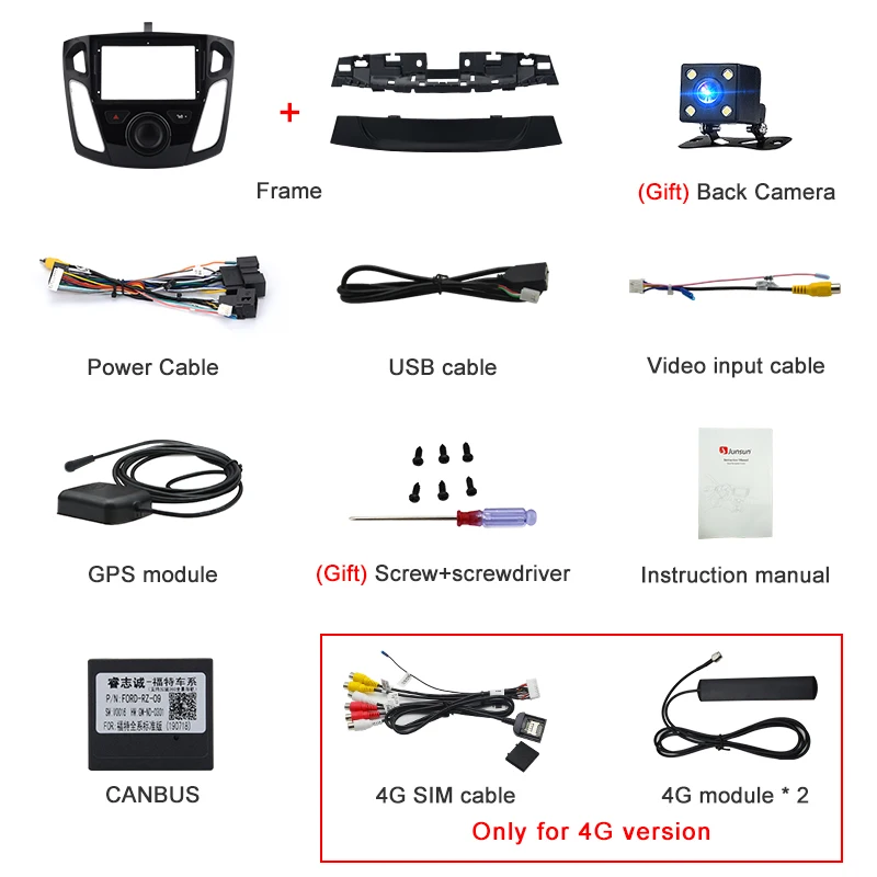 Flash Deal Junsun V1 Android 9.0 2G+32G DSP Car Radio Multimedia Video Player For Ford Focus 2012-2017 Navigation GPS 2din autoradio 5