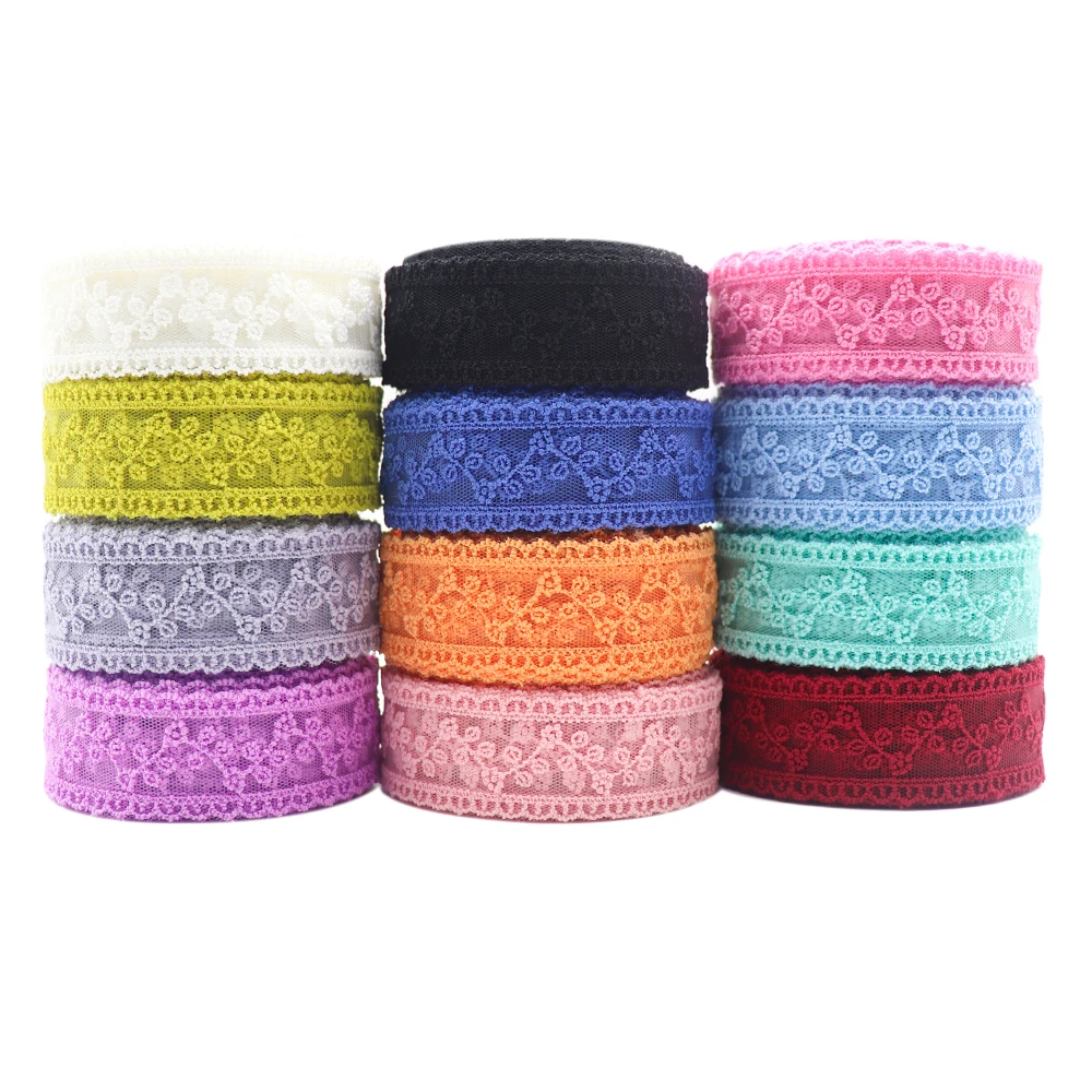 Lace Trim Ribbon 5 Yards 32mm Lace Ribbon Trim Fabric DIY Embroidered Net Cord For Hair Bows Crafts Handmade Accessories 080201