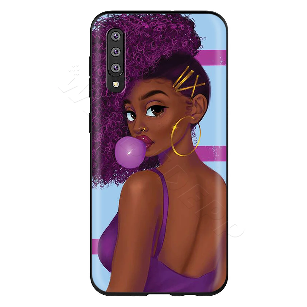 Webbedepp афро девочек художественный чехол для samsung Galaxy S7 S8 S9 S10 Edge Plus Note 10 8 9 A10 A20 A30 A40 A50 A60 A70