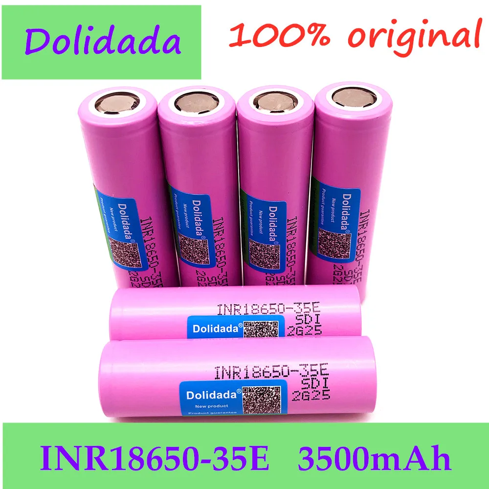 6 шт. Dolidada 100% оригинал для samsung 18650 3500 мАч 20A разряд INR18650 35E батарея li-ion 3 7 в