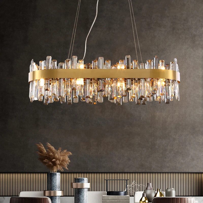 FKL Modern Round Gold Crystal Chandelier Light 4 FKL Modern Round Gold Crystal Chandelier Light 4