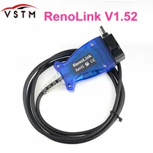 Профессиональный RENOLINK V1.52 ECU программист для Renault Renolink V1.52 ключ/Подушка безопасности/ECM/UCH/программатор OBD2 автомобильный диагностический кабель