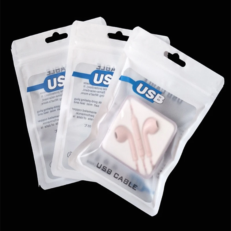 100Pcs 10*15cm Mobile Phone Case Accessories Plastic Package zipper Bag pouch for iphone 6 5S/4S USB Electronics ADAPTER CABLES 2