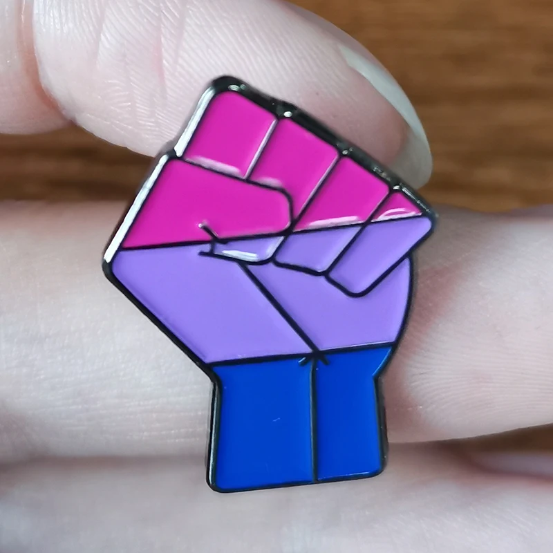 Supprot For Gay And Lesbian Rainbow Fist Brooch Feminist Pins For The