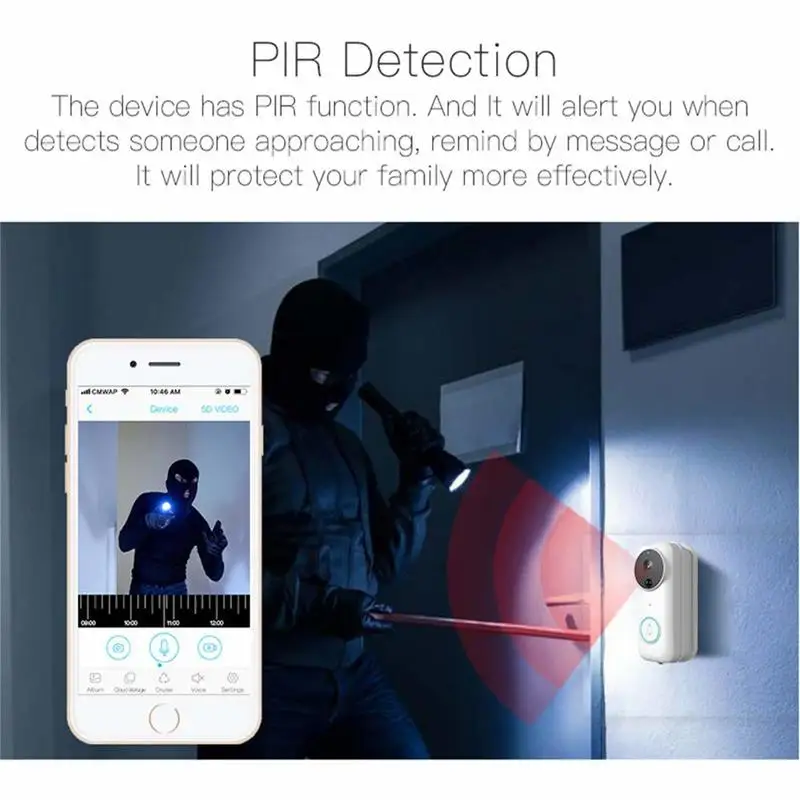 Видео дверной звонок беспроводной WiFi дверной звонок монитор Сигнализация дверь ip-камера для домофона батарея Открытый водонепроницаемый IOS Android