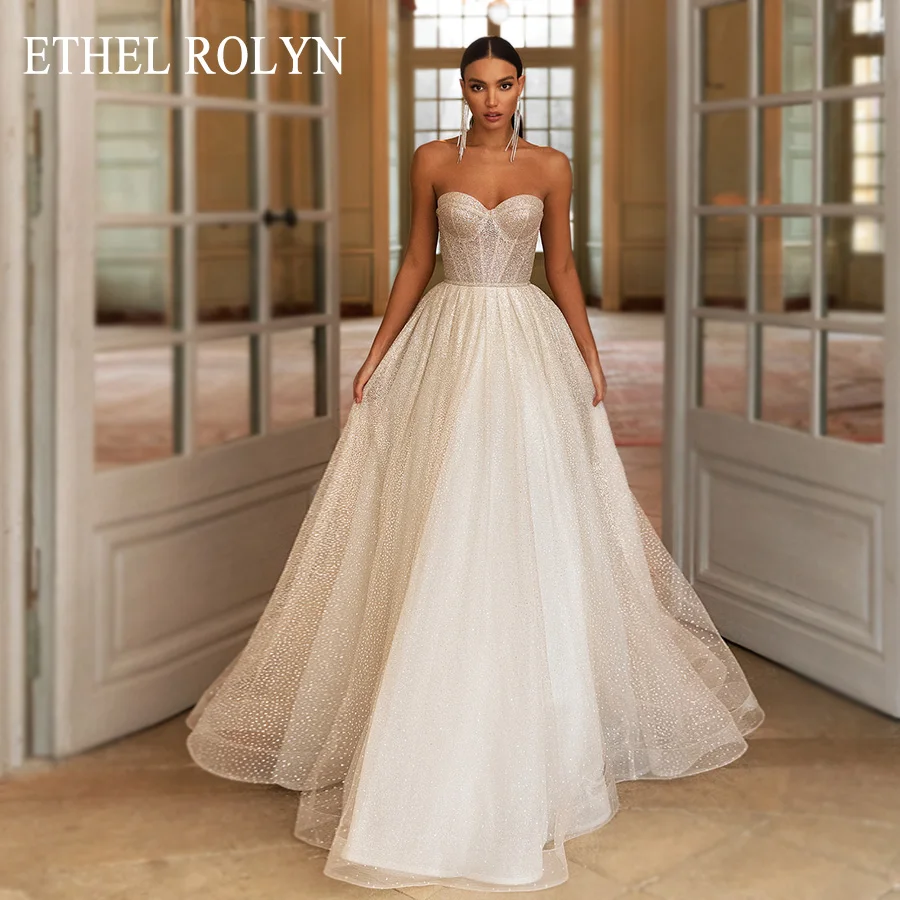 

ETHEL ROLYN A-Line Wedding Dress 2024 Vestidos De Novia Sweetheart Beading Sashes Backless Bride Lace Up Beach BOHO Wedding Gown