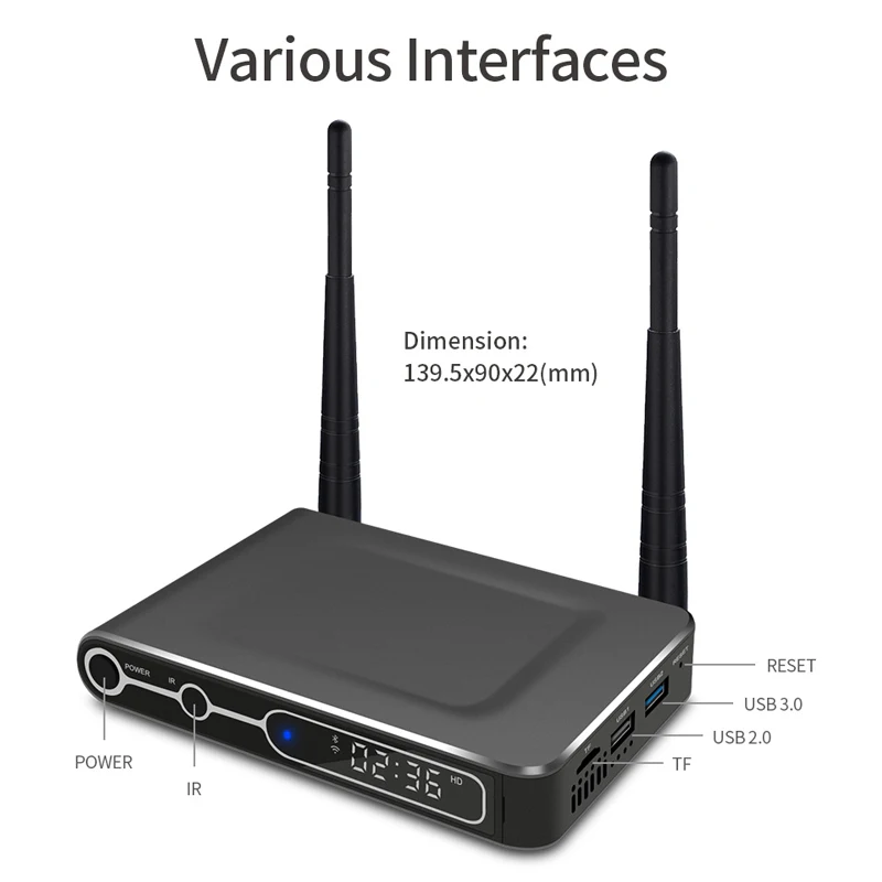 RKM MK25 Android 9,0 мин PC Amlogic S922X cpu 2G+ 16G/4G+ 32G Digital signage медиаплеер Поддержка RTC, время ВКЛ/ВЫКЛ