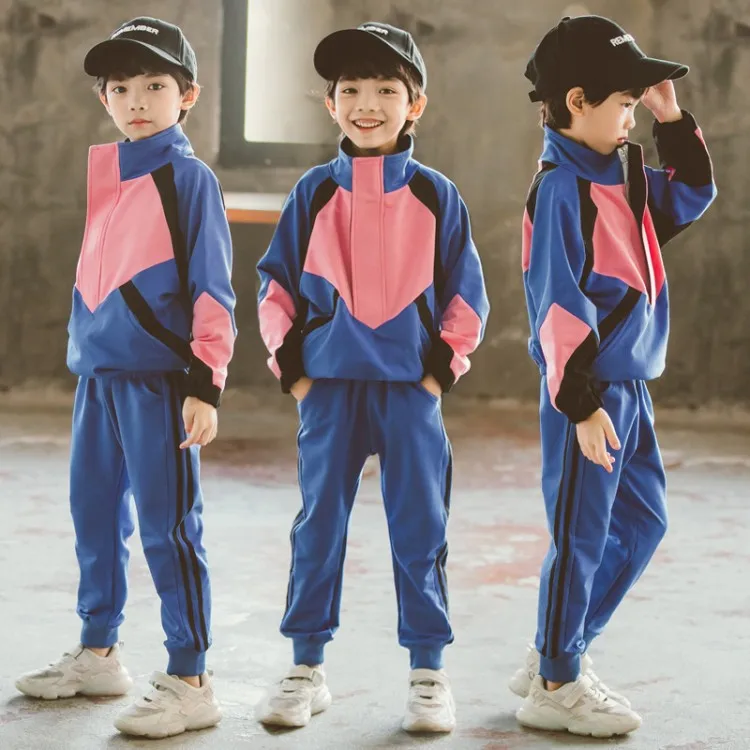 

2019 New Style Sports CHILDREN'S Suit BOY'S Spring Clothing Big Boy Children Mixed Colors Two-Piece Set Fashion Childrenswear We