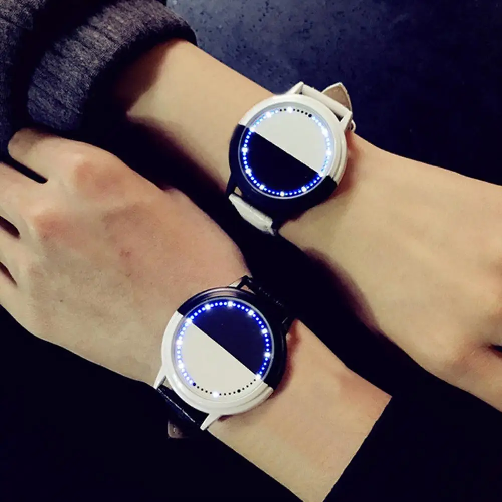 

Unisex Touched Screen LED Watch Light Digital Display Wrist Couple Watch relogio mas-culino Stainless Steel Electronic zegarek d