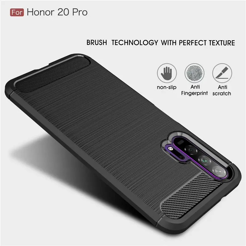 

Carbon Fiber Drawing Silicone Case For Huawei Honor 20 Pro 20i 10i 20 9 Lite 10 9 9X 8X MAX 7S Bumper Soft TPU Shockproof Cover