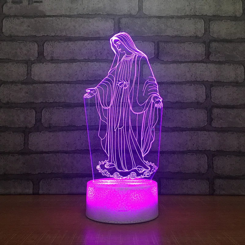 

Blessed Virgin Mary 7 Color Led Night Lamps For Kids Touch Led Usb Table Lampara Lampe Baby Sleeping Nightlight Drop Ship