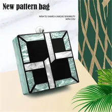 Новинка, Женский акриловый вечерний клатч в стиле пэчворк, свадебные кошельки с цепочкой, вечерние сумки на плечо, Прямая поставка MN1627