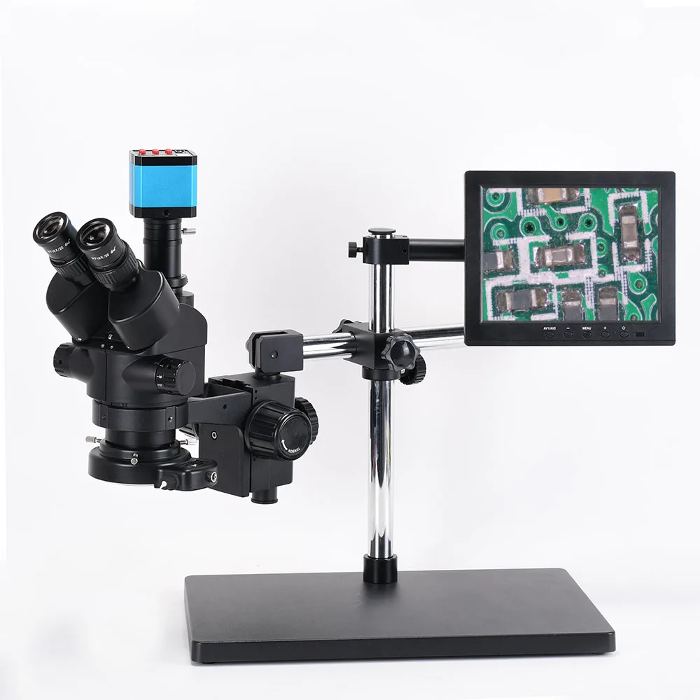 14mp Trinocular Microscope Camera Kit 7x45x Simulfocal Stereo