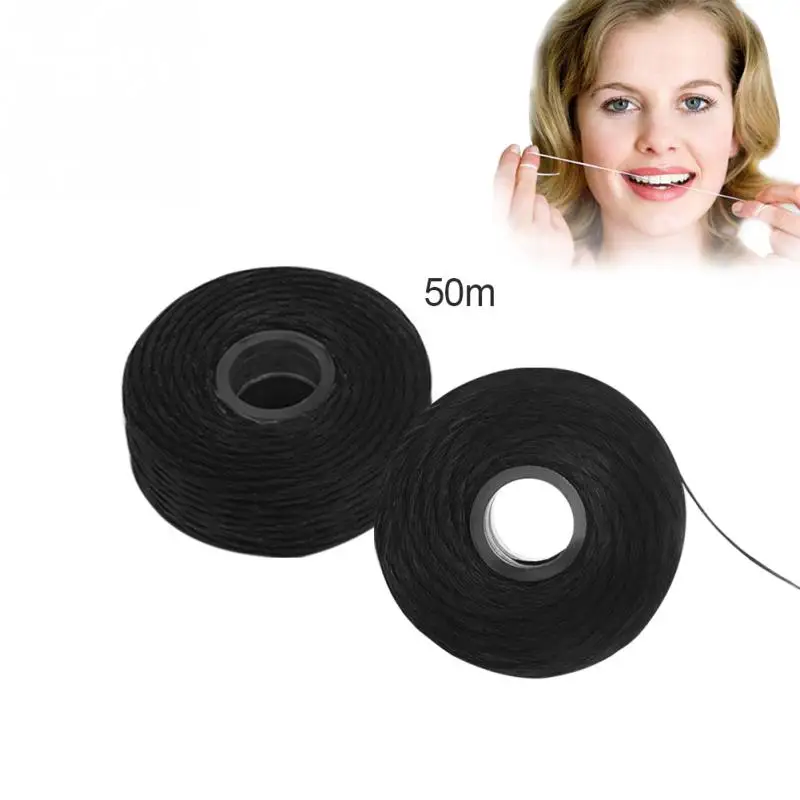 

50M Dental Floss Built In Spool Clean Picks Bamboo Charcoal Hygiene Mint Oral Care Disposable Replacement Thread Teeth Portable