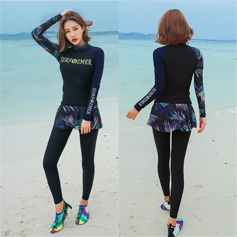 2020 Fashion Pakaian Renang Untuk Muslim Wanita Plus Ukuran Sederhana Baju Renang Cakupan Penuh Lengan Panjang Baju Renang Rok Celana Kaos Xxl Pakaian Renang Muslim Aliexpress