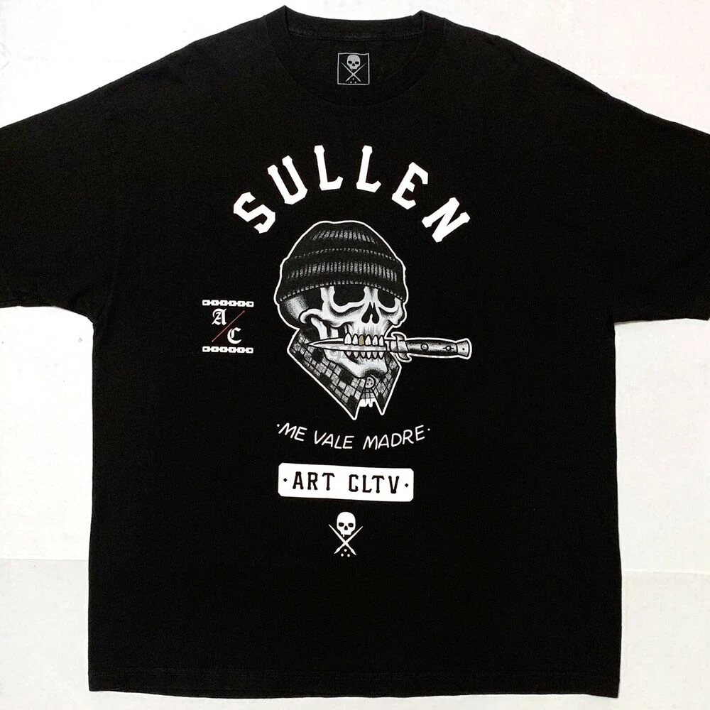 SULLEN Art Collective Me Vale Madre Skull футболка тату чернила черный Sz 2XL XXL |