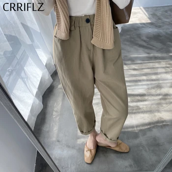 

2020 New Casual Straight Pant Women Spring Solid Ankle Length Pants CRRIFLZ