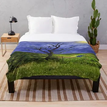 

Soft Blanket for Bed Sherpa Flannel Fleece Blanket Home Travel Sofa Soft Throw Blanket Star Spangled Tree