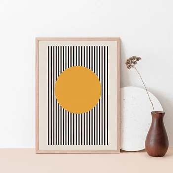 

Bauhaus Exhibition Poster Unique Geometric Graphic Canvas Print Minimalist Wall Art Picture Boho Painting Dorm Bedroom Art Decor