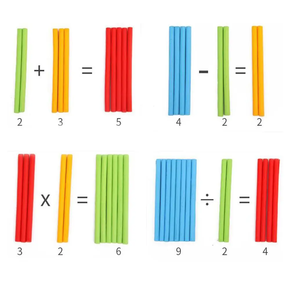 50/100 шт деревянные развивающие стержень бамбук цветные детские учебные пособия детские игрушки для математики дошкольного обучения Счетные палочки