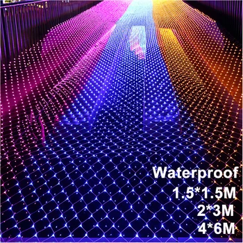 LED Mesh Kerst Kerstverlichting Decoratie Outdoor LED Netto Licht Tuin Decoratieve Waterdichte 220V 110V Wedding Party Holiday LED Mesh Kerst Kerstverlichting Decoratie Outdoor LED Netto Licht Tuin Decoratieve Waterdichte 220V 110V Wedding Party Holiday