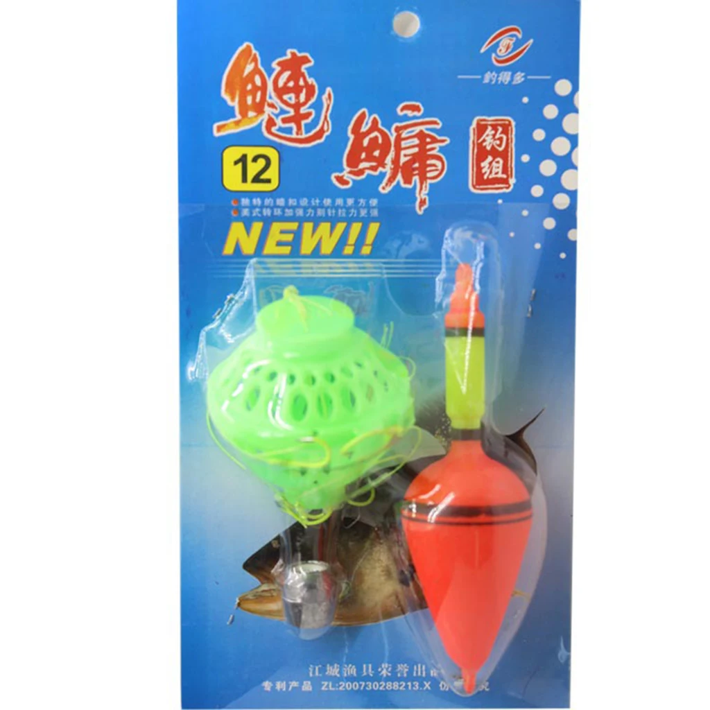 Fishing Bobbers Bulk Rubber Bobber Sea Monster with 6 Strong Hooks Beads Stopper Set Saltwater