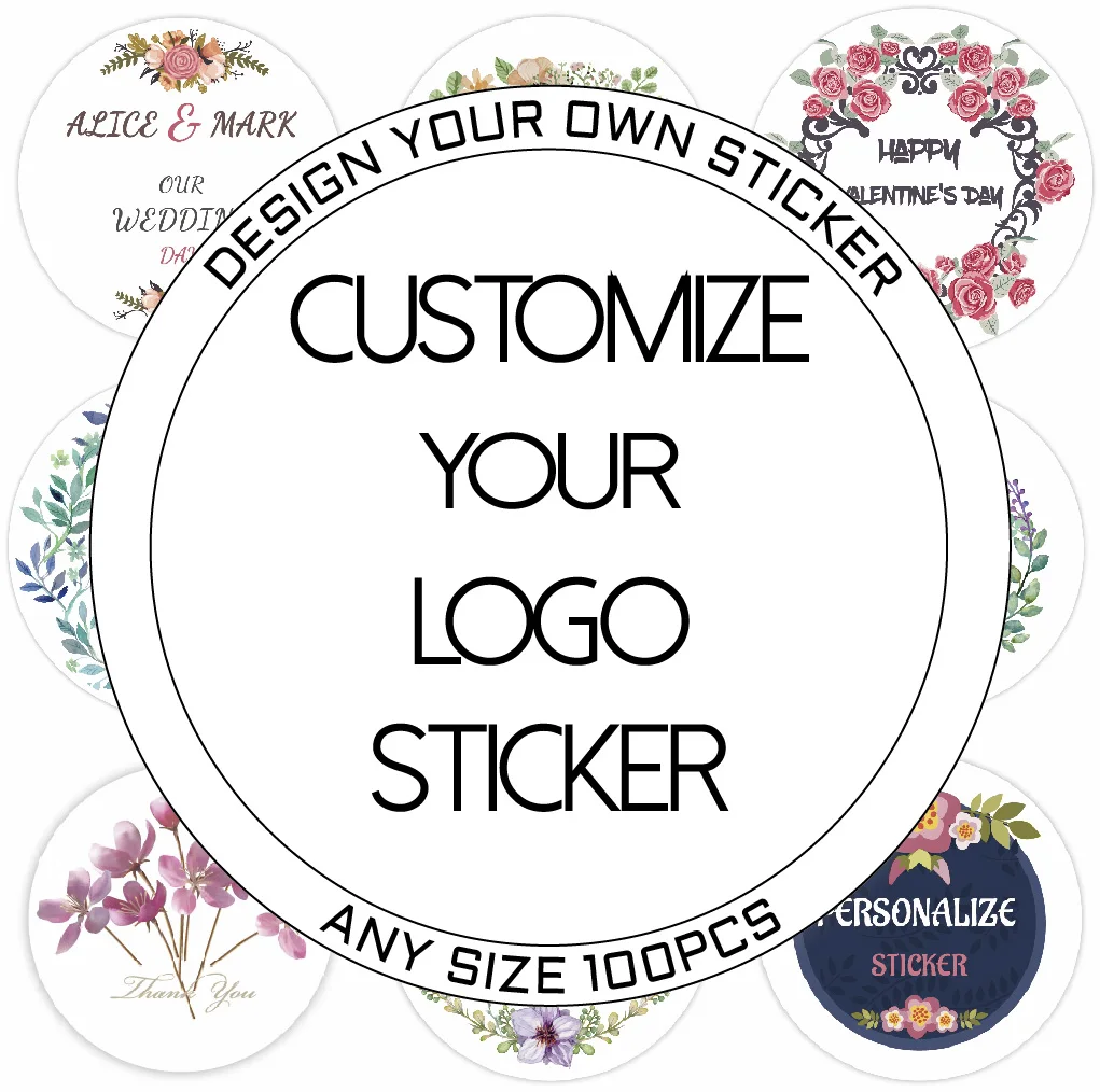 Print Photo Custom Sticker Logo Wedding Stickers Personalized Birthday Party Baptism Design Your Own Sticker Packaging Label - Party & Holiday Diy ...