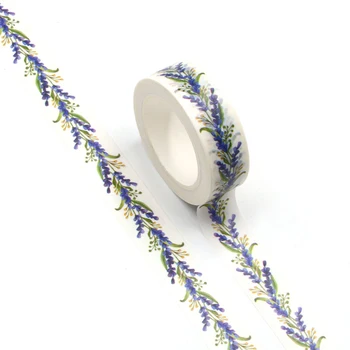 

1PC 15MM*10M Purple Follwers Designs Wide Washi Tape Scrapbooking Japanese Album DIY Decorative Paper Tape