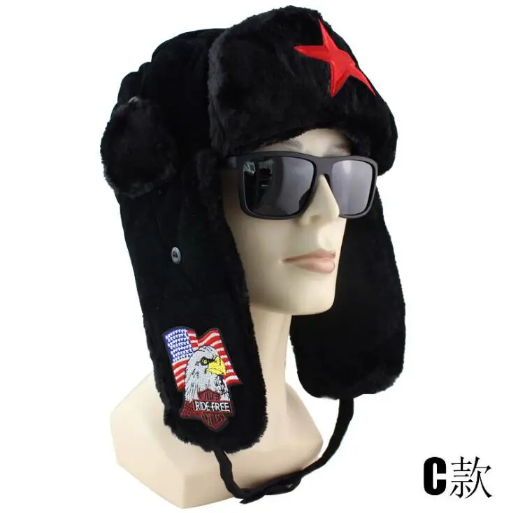 Осень зима CCCP Bomber Головные уборы для мужчин и женщин Лыжная утолщенная шапка унисекс сохраняющая тепло ушанка шапка - Цвет: 09